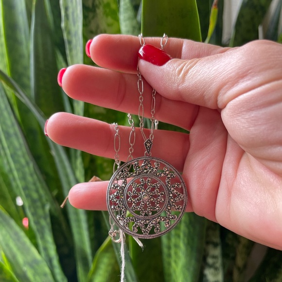 Marcasite Sterling Silver Pendant Chain - Picture 5 of 13